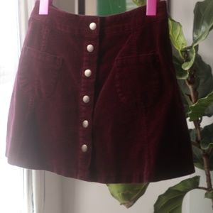 Brandy Melville Corduroy Button Up Skirt (fits size small)